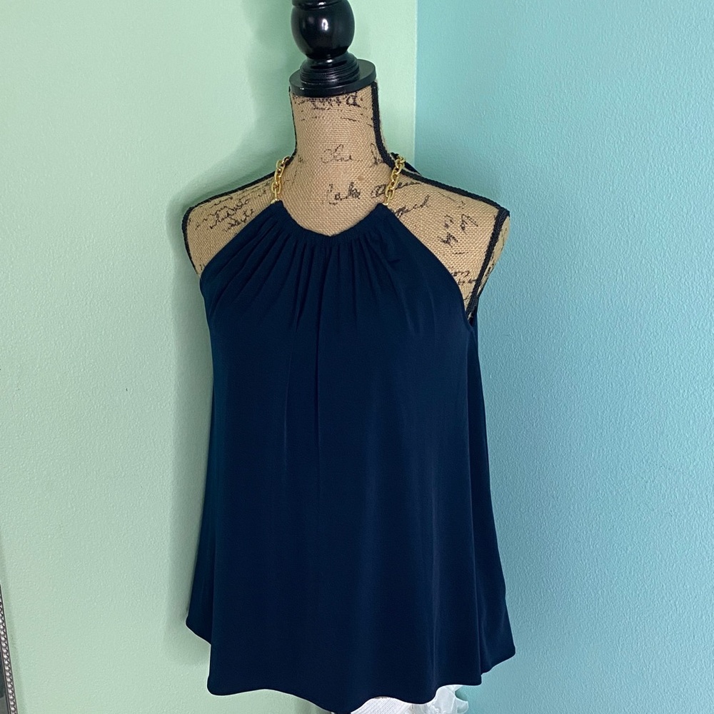 Michael Kors Dark Blue Halter Tank Top